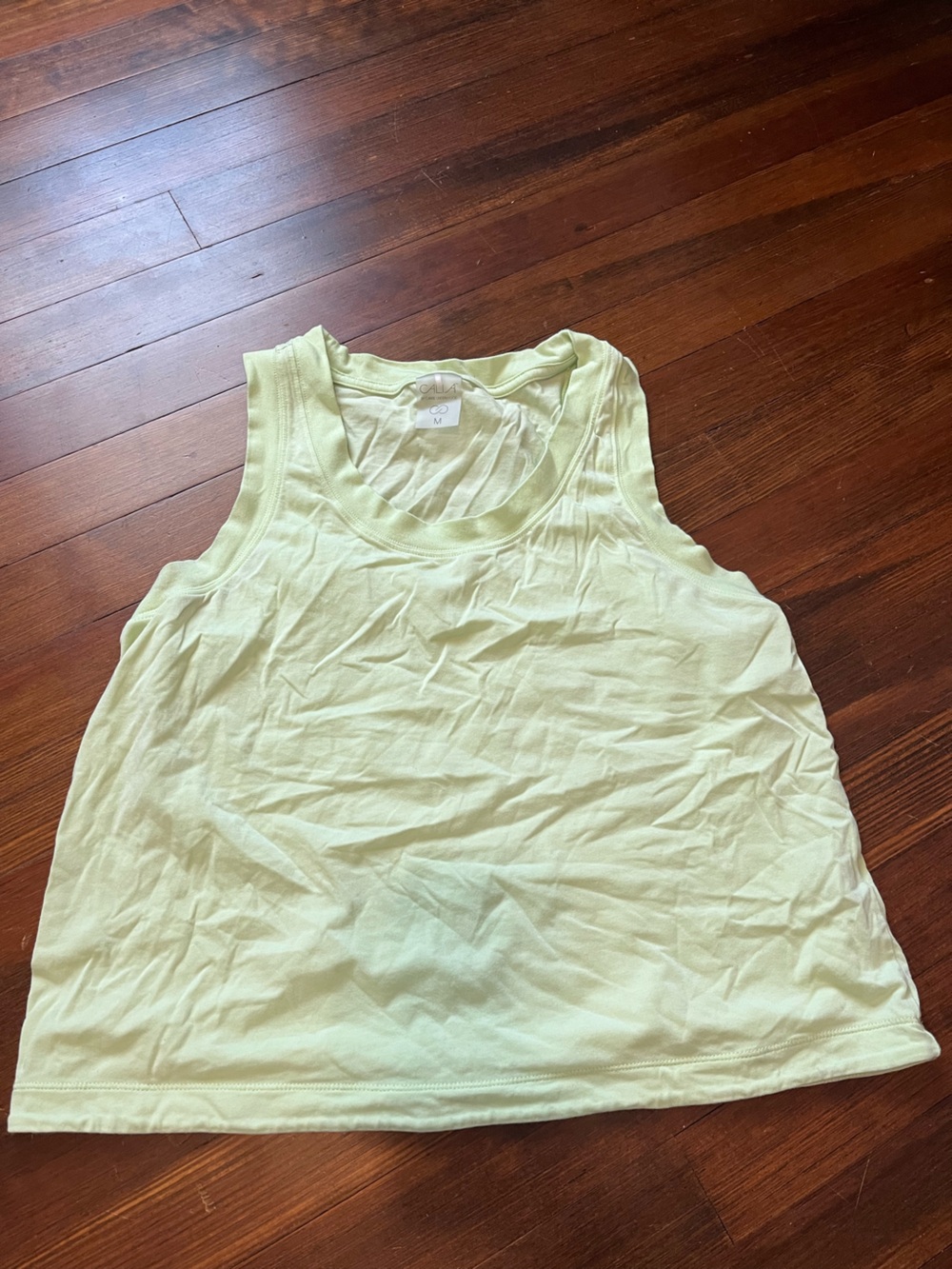 Light Green Sleeveless Cotton Tank Top